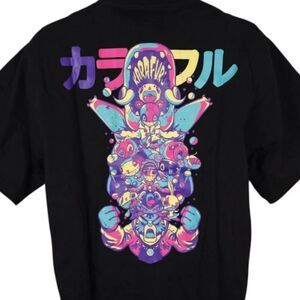Karafuru X Rawtype Riot T Shirt Mens Size XL Black Anime Kaiju Carnival